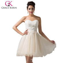 Grace Karin Fashion Girls Strapless Short Organza Cocktail Dress Sweetheart Neckline Cheap Cocktail Party Dresses CL6134